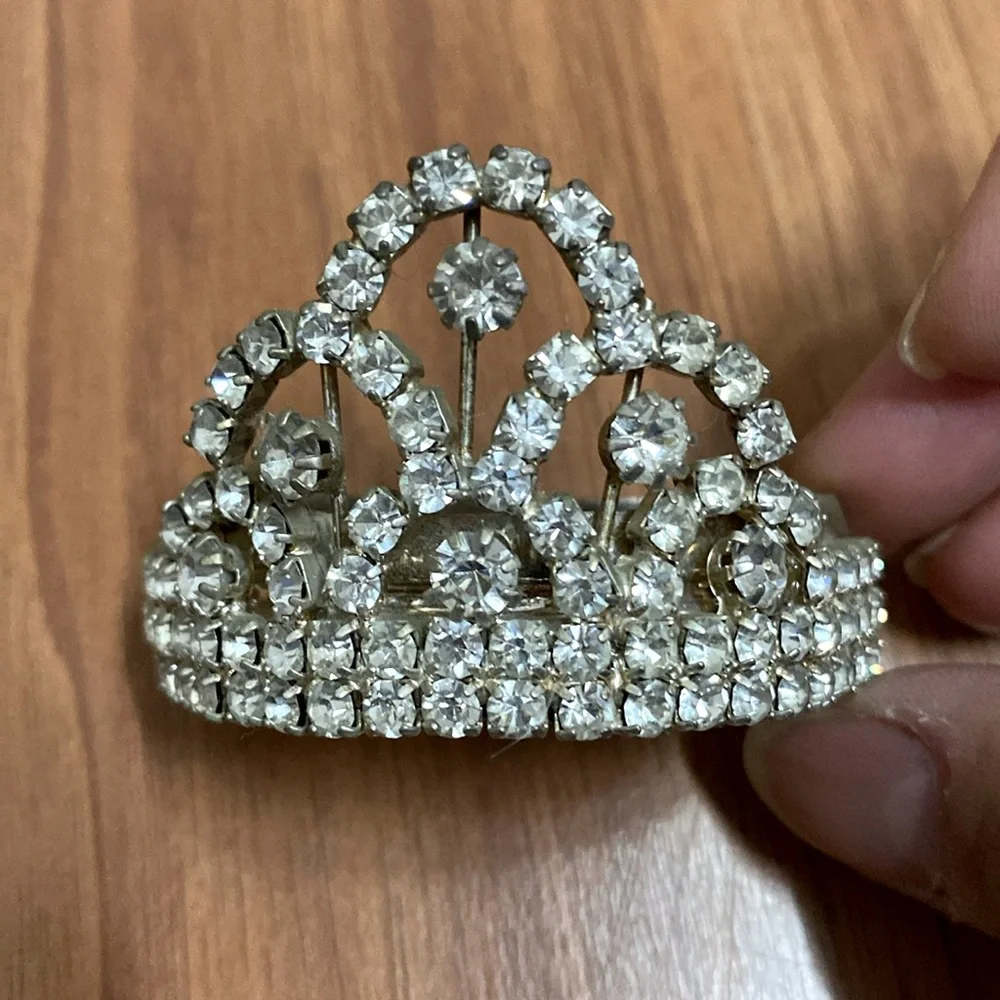 ❤️ Crown Rhinestone Hair Clip - Picture 1 of 5